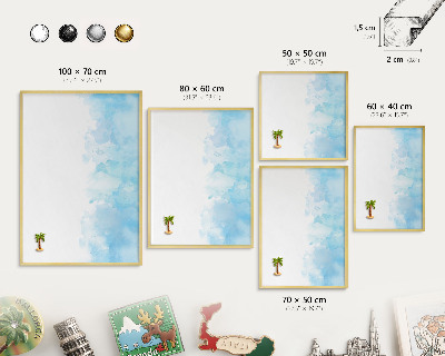 Metal magnet board with a gold frame Relaxing landscape