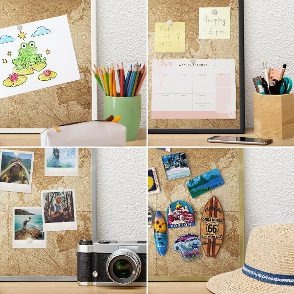 Magnetic board for magnets in a gold frame Old map