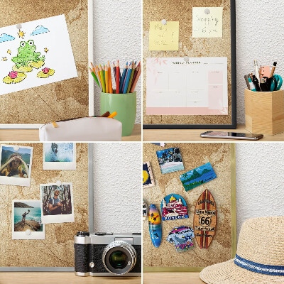 Magnetic board for magnets in a gold frame Old map