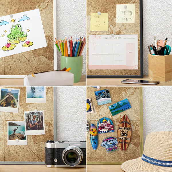 Magnetic board for magnets in a gold frame Old map