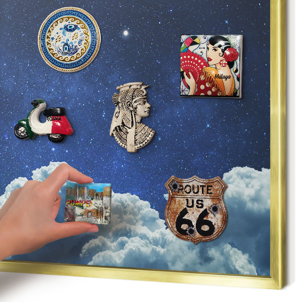 Magnetic board for magnets in a gold frame Cosmic night