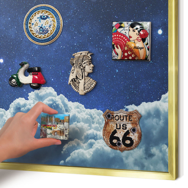 Magnetic board for magnets in a gold frame Cosmic night