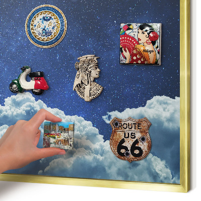 Magnetic board for magnets in a gold frame Cosmic night