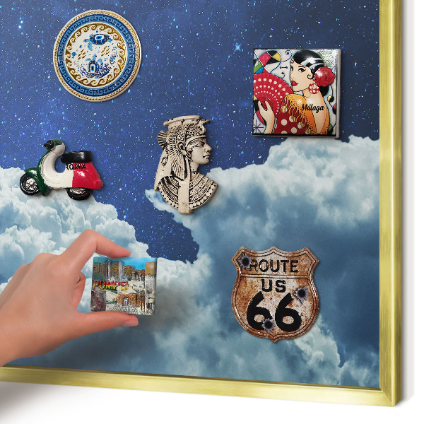 Magnetic board for magnets in a gold frame Cosmic night