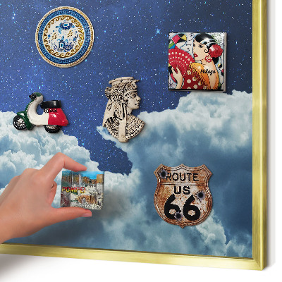 Magnetic board for magnets in a gold frame Cosmic night