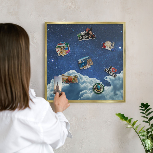 Magnetic board for magnets in a gold frame Cosmic night