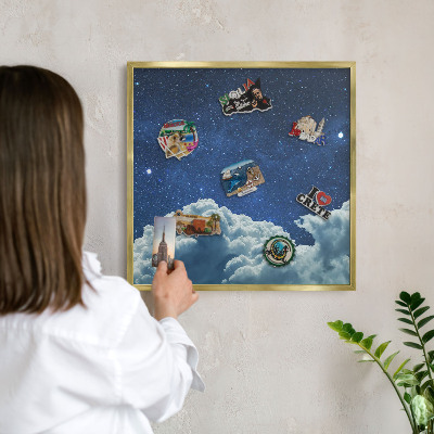 Magnetic board for magnets in a gold frame Cosmic night