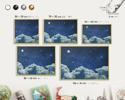 Magnetic board for magnets in a gold frame Cosmic night