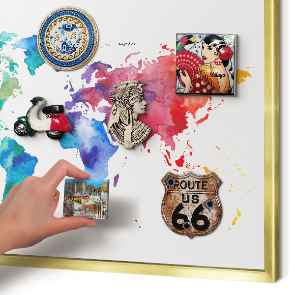 Metal magnet board with a gold frame Color map