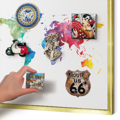 Metal magnet board with a gold frame Color map