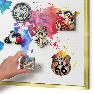 Metal magnet board with a gold frame Color map