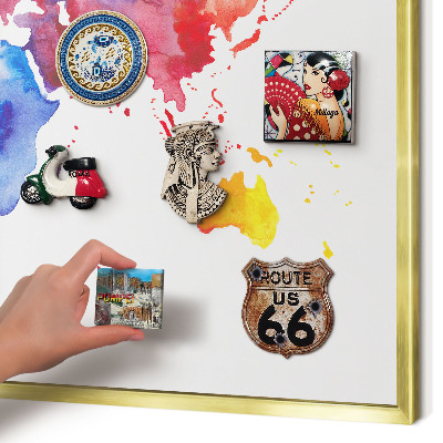 Metal magnet board with a gold frame Color map