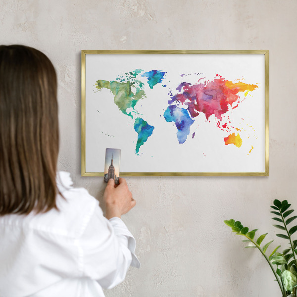 Metal magnet board with a gold frame Color map