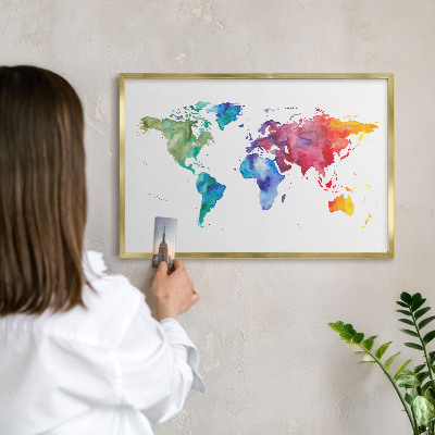 Metal magnet board with a gold frame Color map