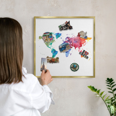 Metal magnet board with a gold frame Color map