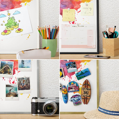 Metal magnet board with a gold frame Color map