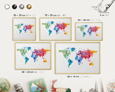 Metal magnet board with a gold frame Color map