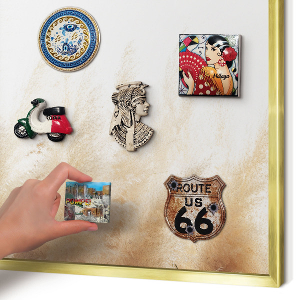 Metal magnet board with a gold frame Essential grasses