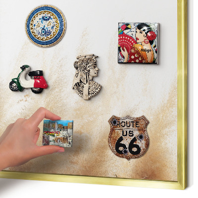 Metal magnet board with a gold frame Essential grasses