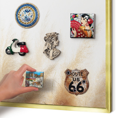 Metal magnet board with a gold frame Essential grasses