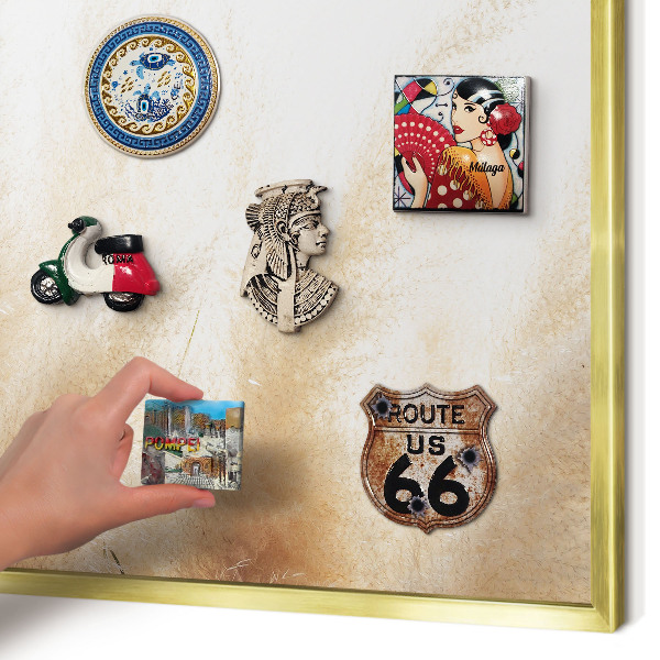 Metal magnet board with a gold frame Essential grasses