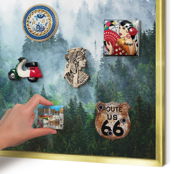 Magnetic board for magnets in a gold frame Mysterious forest