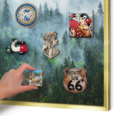 Magnetic board for magnets in a gold frame Mysterious forest