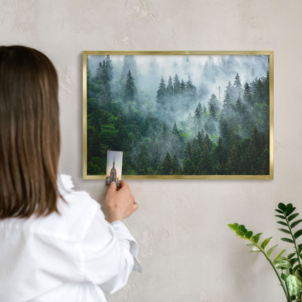 Magnetic board for magnets in a gold frame Mysterious forest