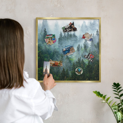Magnetic board for magnets in a gold frame Mysterious forest