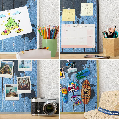 Magnetic board for magnets in a gold frame World map