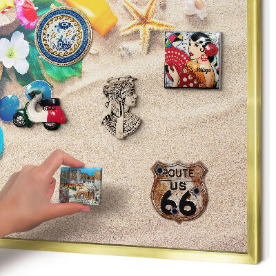 Magnetic board for magnets in a gold frame Summer relaxation
