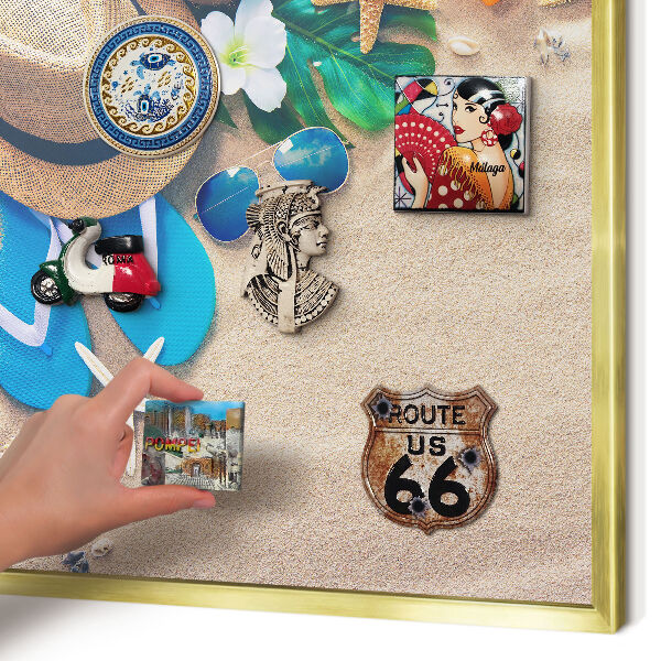Magnetic board for magnets in a gold frame Summer relaxation
