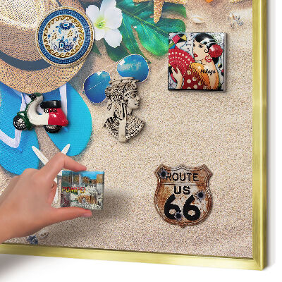 Magnetic board for magnets in a gold frame Summer relaxation