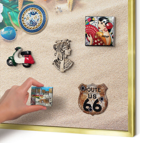 Magnetic board for magnets in a gold frame Summer relaxation
