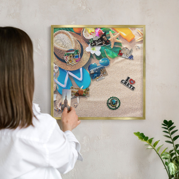 Magnetic board for magnets in a gold frame Summer relaxation