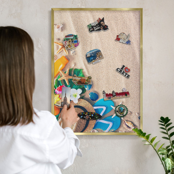 Magnetic board for magnets in a gold frame Summer relaxation