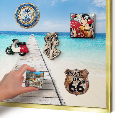 Magnetic board for magnets in a gold frame Ocean Pier