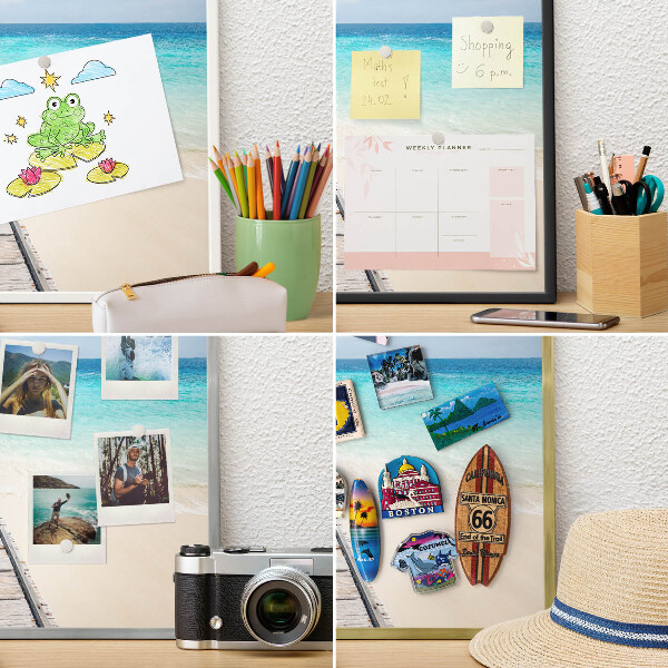 Magnetic board for magnets in a gold frame Ocean Pier