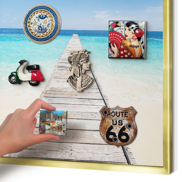 Magnetic board for magnets in a gold frame Ocean Pier