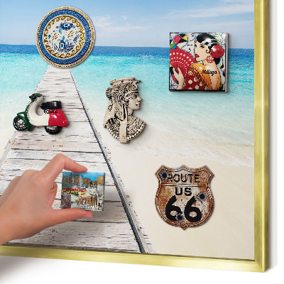 Magnetic board for magnets in a gold frame Ocean Pier
