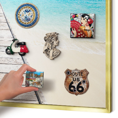 Magnetic board for magnets in a gold frame Ocean Pier