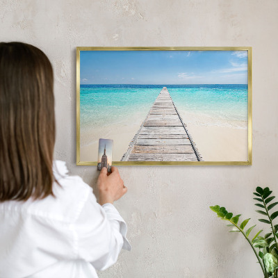 Magnetic board for magnets in a gold frame Ocean Pier