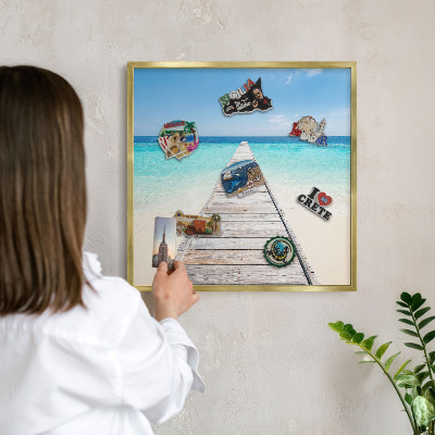 Magnetic board for magnets in a gold frame Ocean Pier