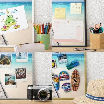 Magnetic board for magnets in a gold frame Ocean Pier