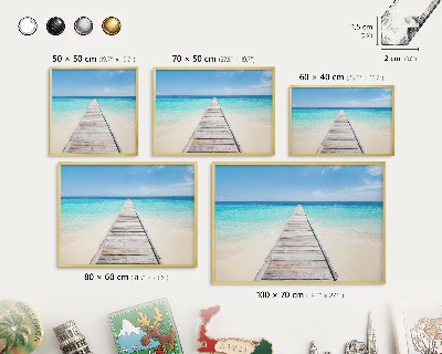 Magnetic board for magnets in a gold frame Ocean Pier