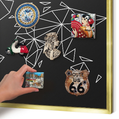 Magnetic board for magnets in a gold frame World map