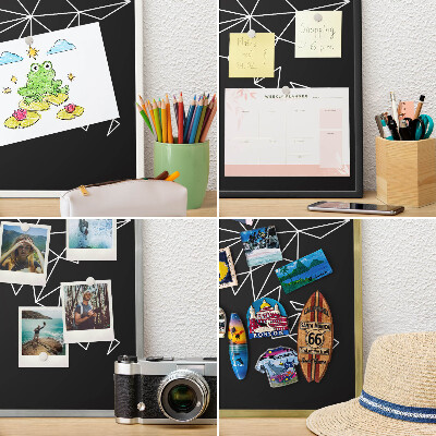 Magnetic board for magnets in a gold frame World map