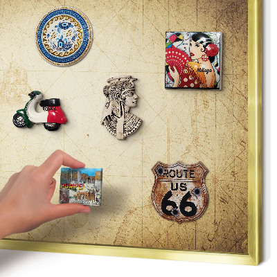 Magnetic board for magnets in a gold frame Ancient map