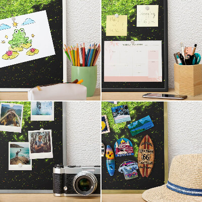 Magnetic board for magnets in a gold frame Green map