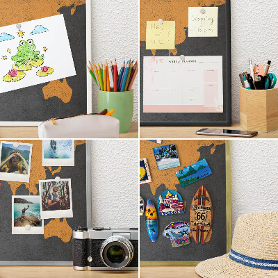 Metal magnet board with a gold frame Color map